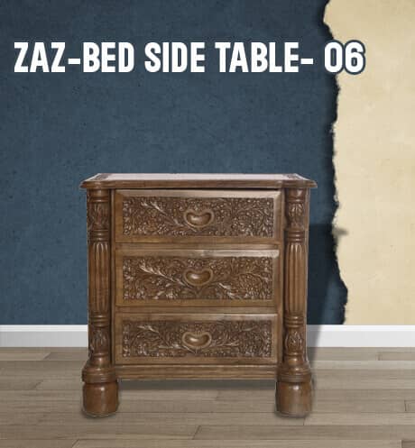 Handcarving Walnut Bed Table